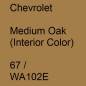 Preview: Chevrolet, Medium Oak (Interior Color), 67 / WA102E.